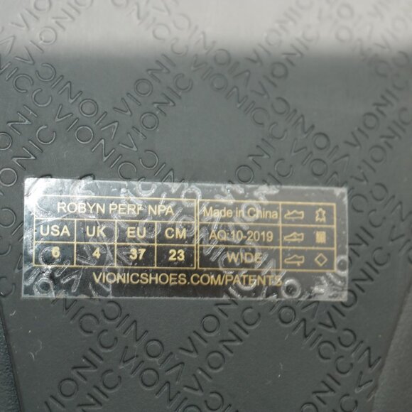 Vionic Womens Robyn Ballet Flats Size 6 Black Leather Slip On Shoes Perforated - Picture 11 of 13